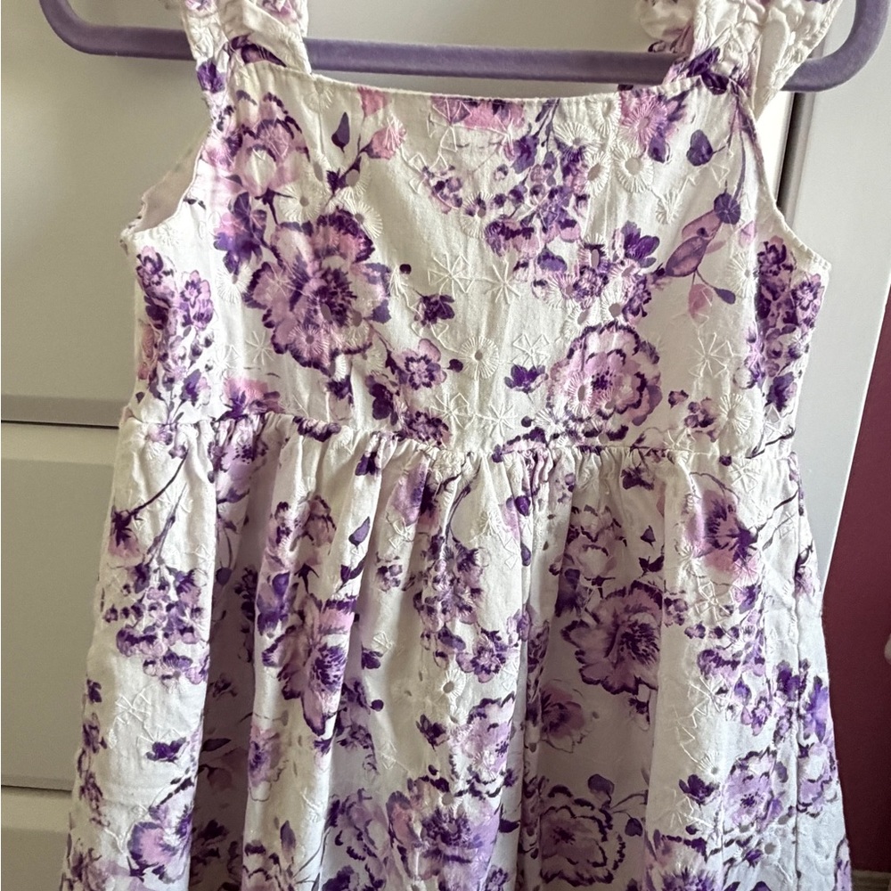 Floral Purple and White Dress